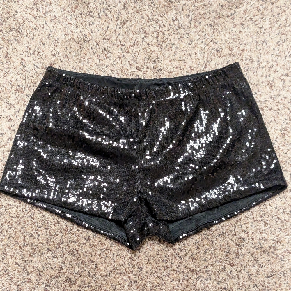 Black Sequin shorts